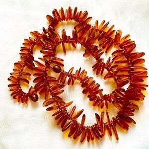 VTG Natural Baltic Amber Nugget Beaded Necklace 20”